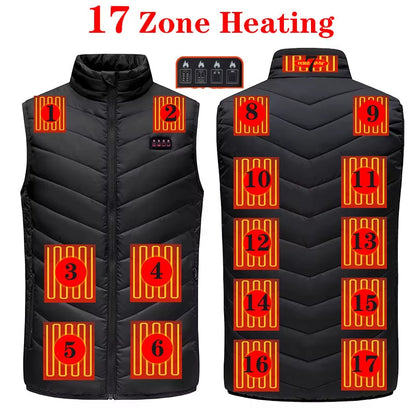17/13/9 Areas Usb Heated Jacket Men Women Electric Heated Vest Heating Vest Heated Bodywarmer Usb Inner Heat Vest Veste